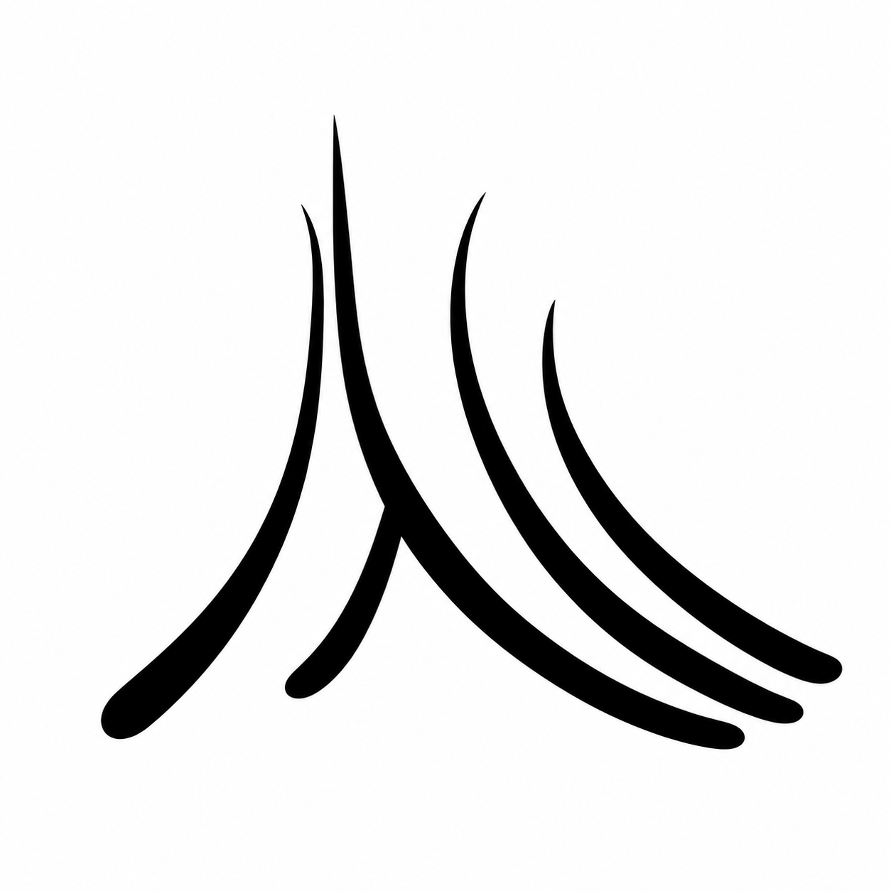 Symbolic illustration mark representing ambition, tension, and upward movement