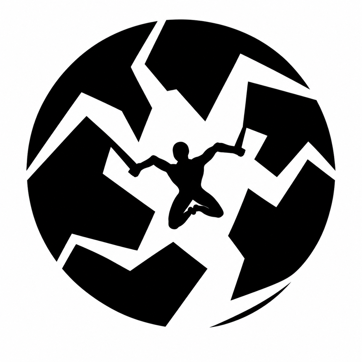 Symbolic mark representing pressure, fragmentation, and internal collapse